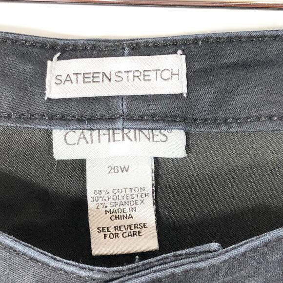 Catherines Plus Size 26W Jeans Black Straight Leg Pants Pockets Stretch 1297 - Picture 5 of 6